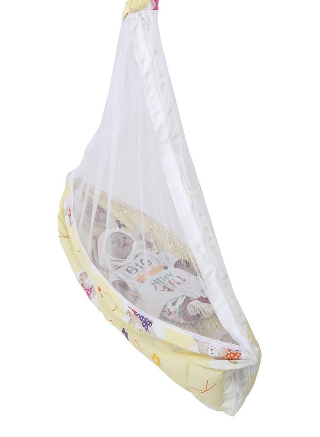 VParentsNewborn Baby Sleep Swing Cradle Jhula Palna Tottilu with Hanging Spring Cruze (Yellow) 110071 - Image 4